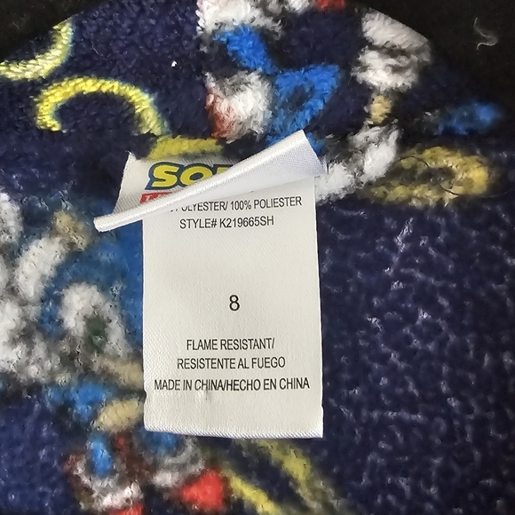 *Final price* Sonic the Hedgehog Character and Rings Fleece Kids Robe-Size 8 - Picture 6 of 6